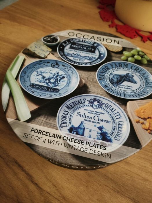 Occasion Zestaw 4 talerzy serowych 19 cm, porcelanowe talerze startowe