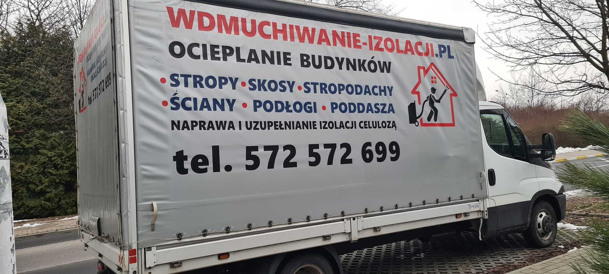 Ocieplanie CELULOZĄ naprawa wymiana  izolacji poddasza WDMUCHIWANIE