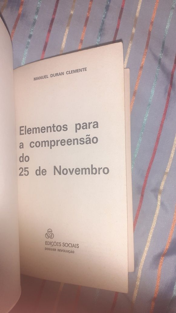Elementos para compreensão 25 de Novembro Capitão Duran Clemente livro