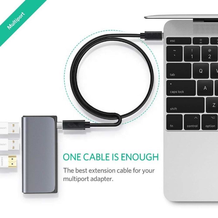 Кабель-удлинитель 0.6m/1m/2m Extention USB-C to USB-C (10Gbs, 4K/60Hz)