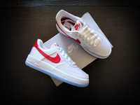 Nike Air Force - White Red Swoosh r. 38.5 SNEAKERS
