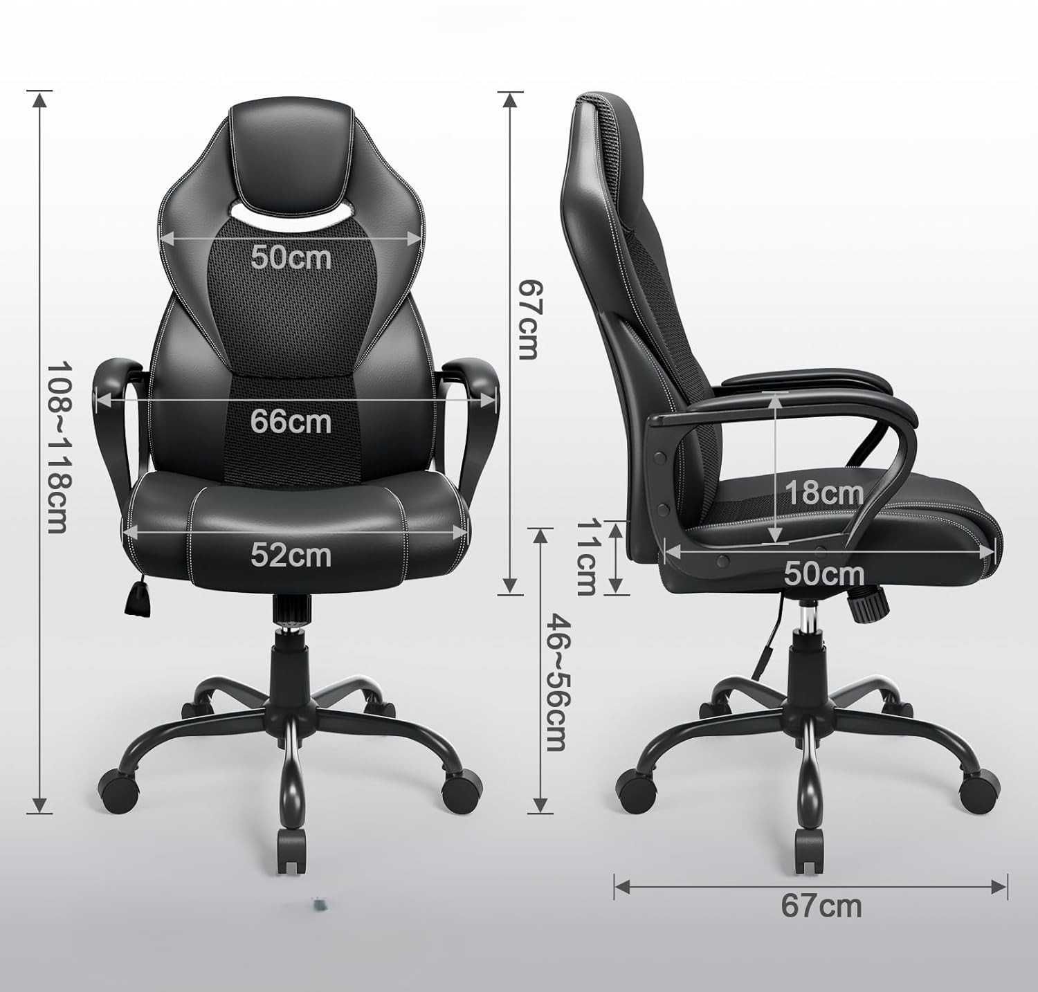 BASETBL Krzesło biurowe Racing – ergonomiczny fotel gamingowy