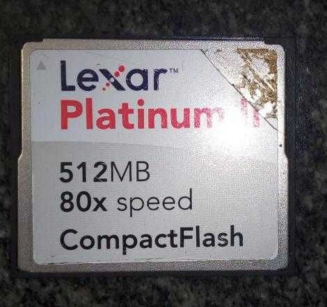 Lexar Platinum II 80x CompactFlash 512 mb для камер.