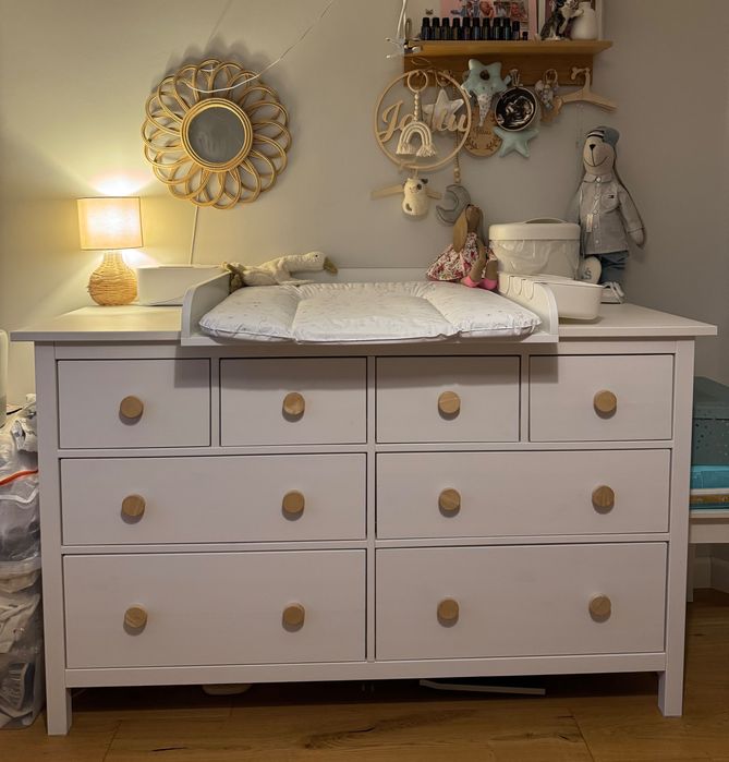 Zestaw komoda HEMNES + dodatki , podgrzewacz do chusteczek gratis