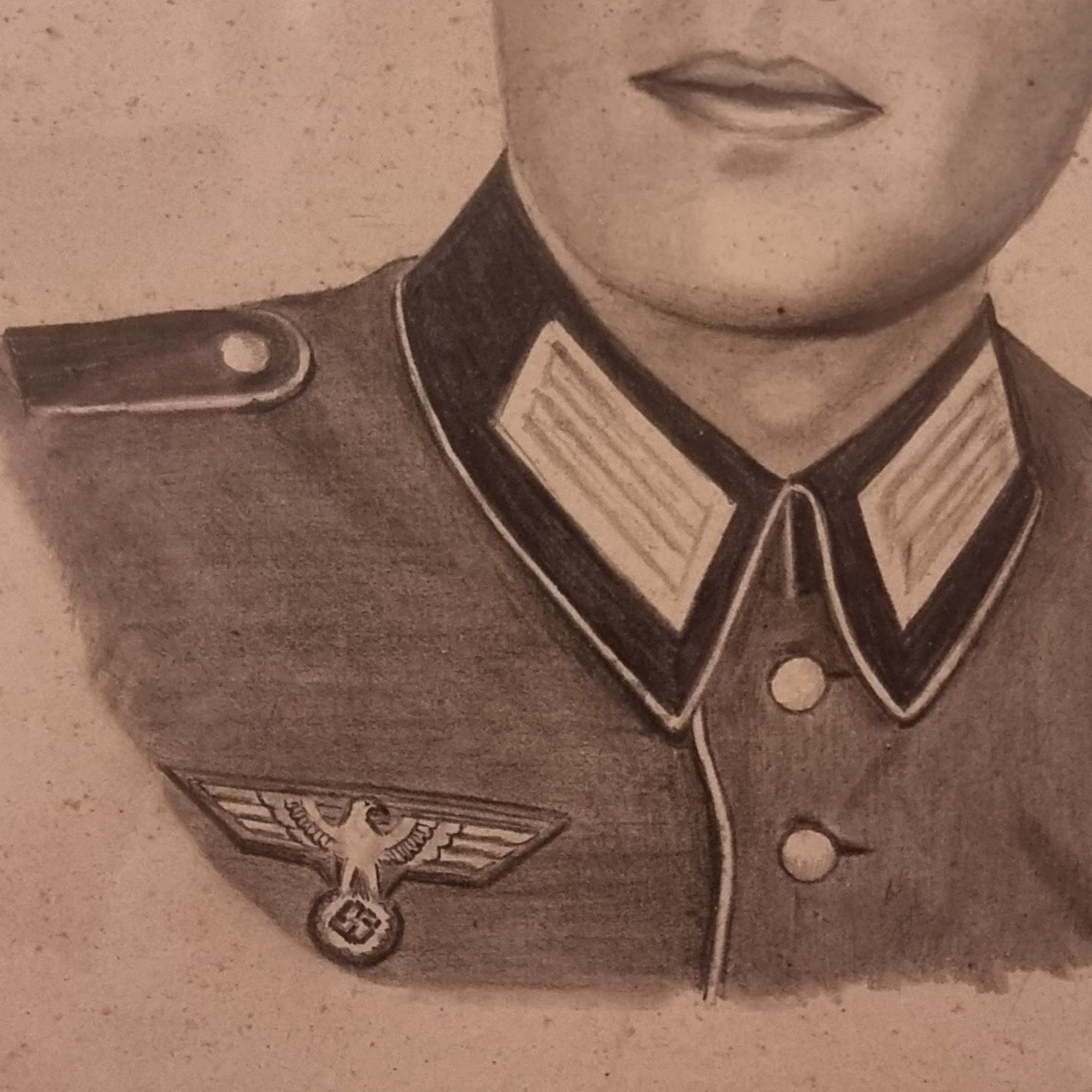 Portret żołnierza Wehrmachtu 3 Rzesza ołówek