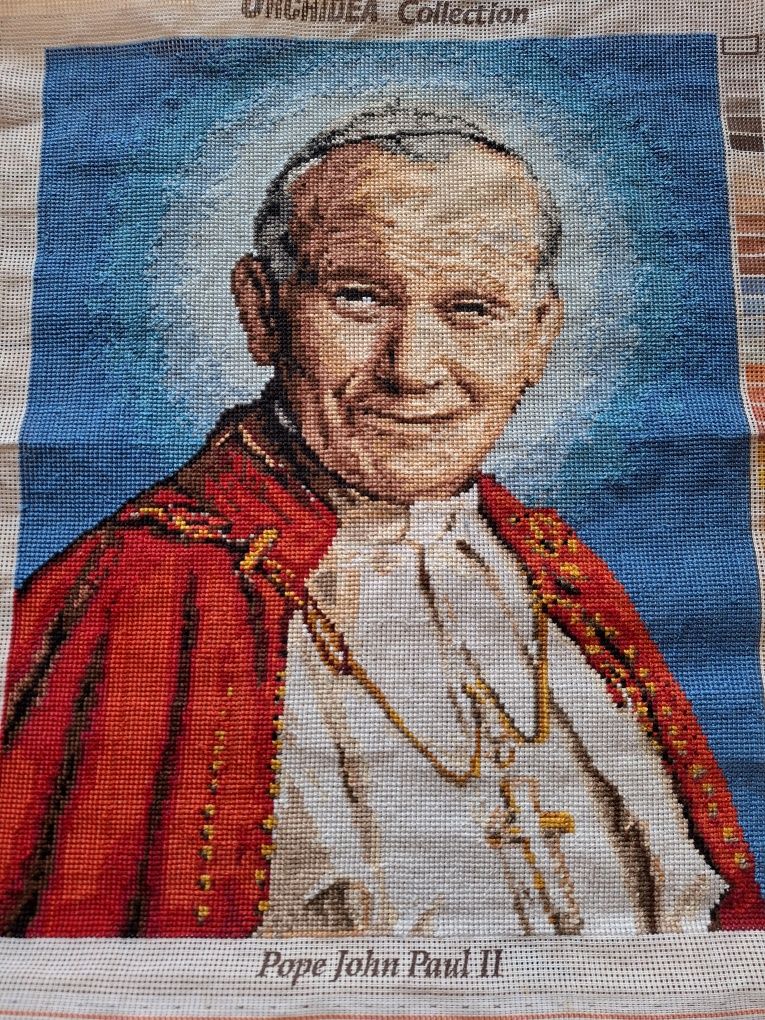 Obraz wyszywany Jan Paweł II