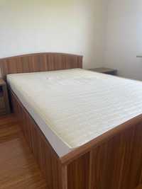 Łóżko z pojemnikiem + materac,  140x200 cm