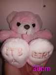 Brinquedos: Peluche "É uma menina" It's a girl, Urso Rosa 30cm
