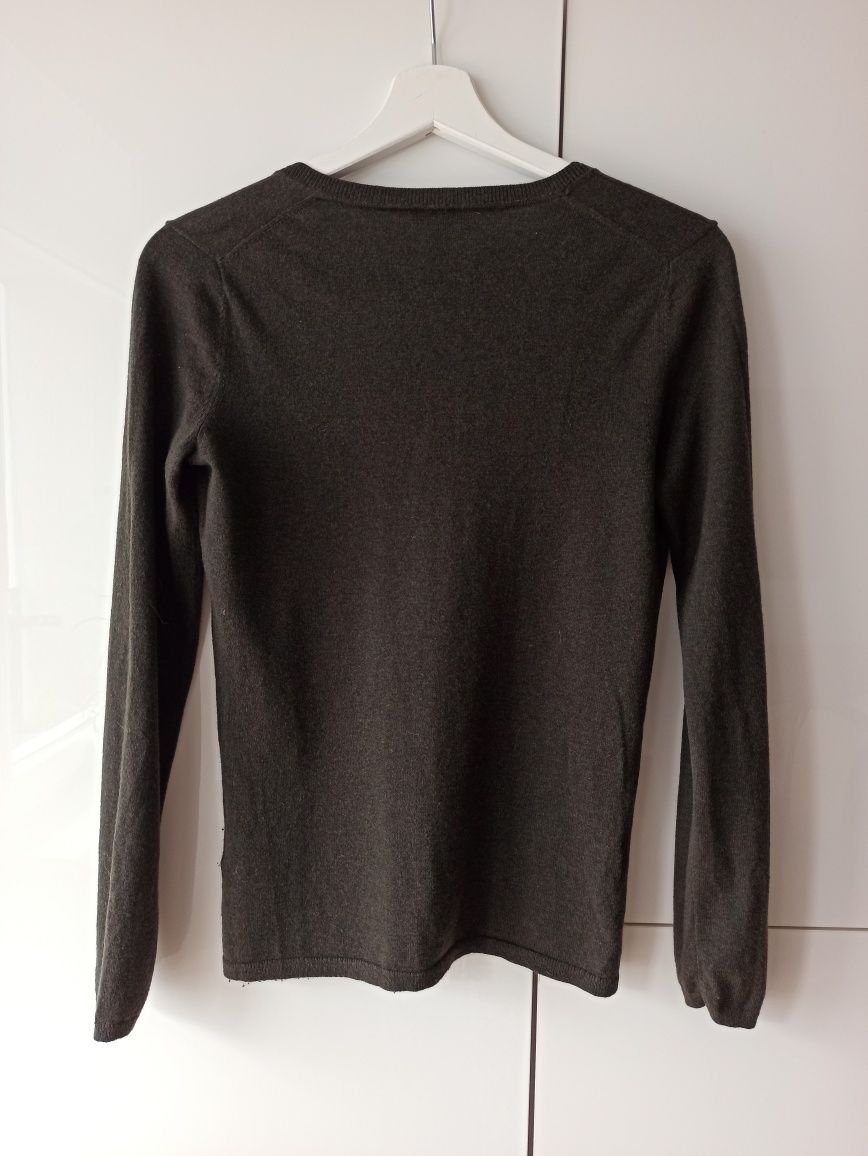 Sweterek Tommy Hilfiger w dekolt serek wełna bawełna