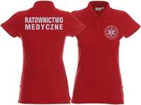 Koszulka Polo ratownicza czerwona damska odblaskowa Funkcyjna (xs)