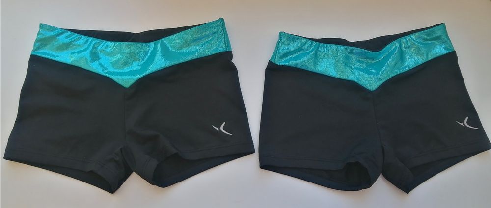 Шортики танцевальные для выступлений,на девочку чёрные эластик танцы