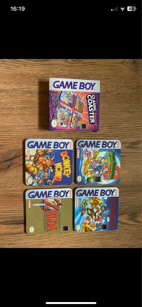 Kolekcjonerskie podkladki pod kubek Game boy nintendo super mario