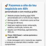Fazemos o site do teu negócio em 48h – mockup grátis incluído!