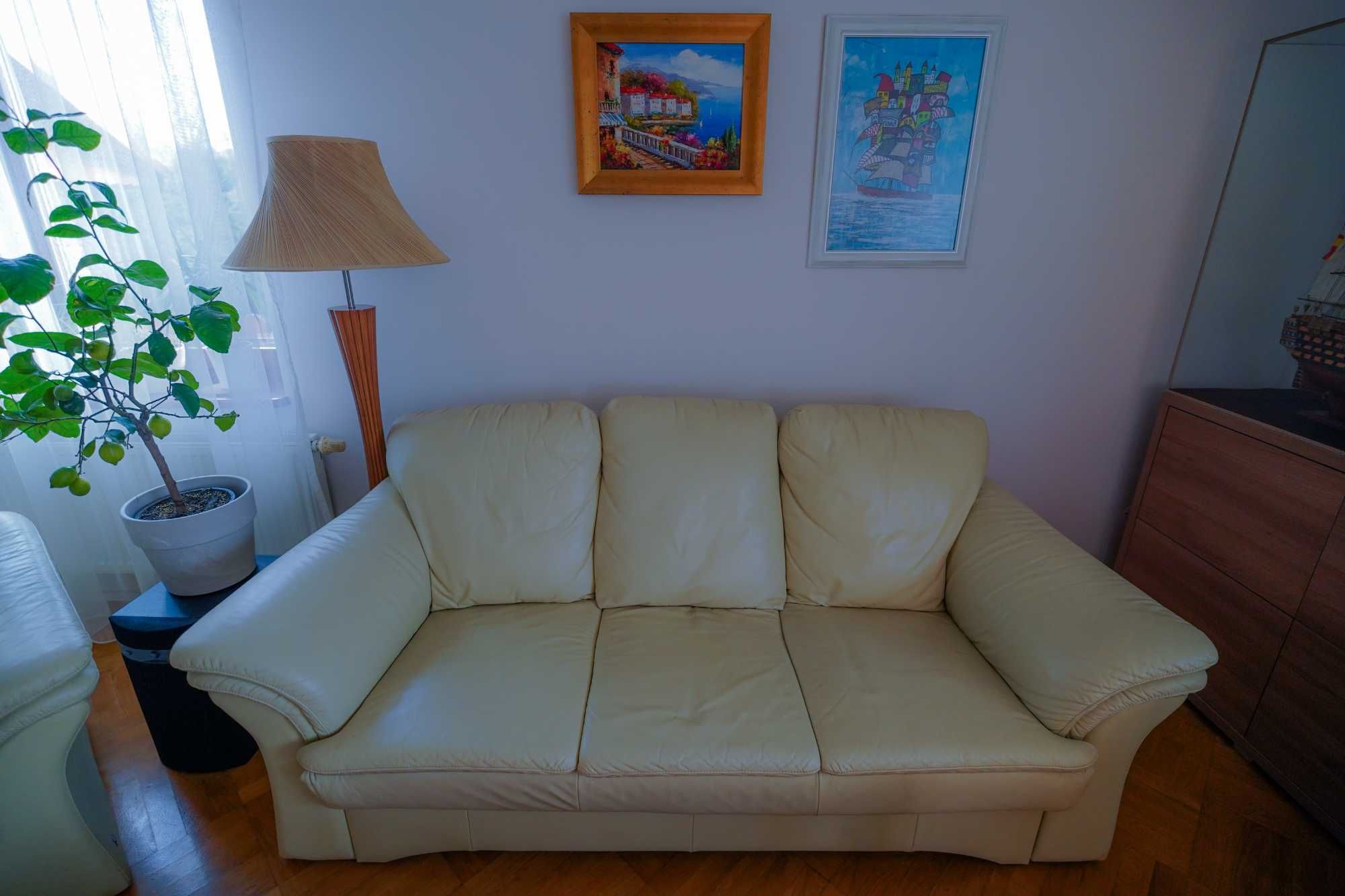 Kler skórzane fotele, sofa, ława