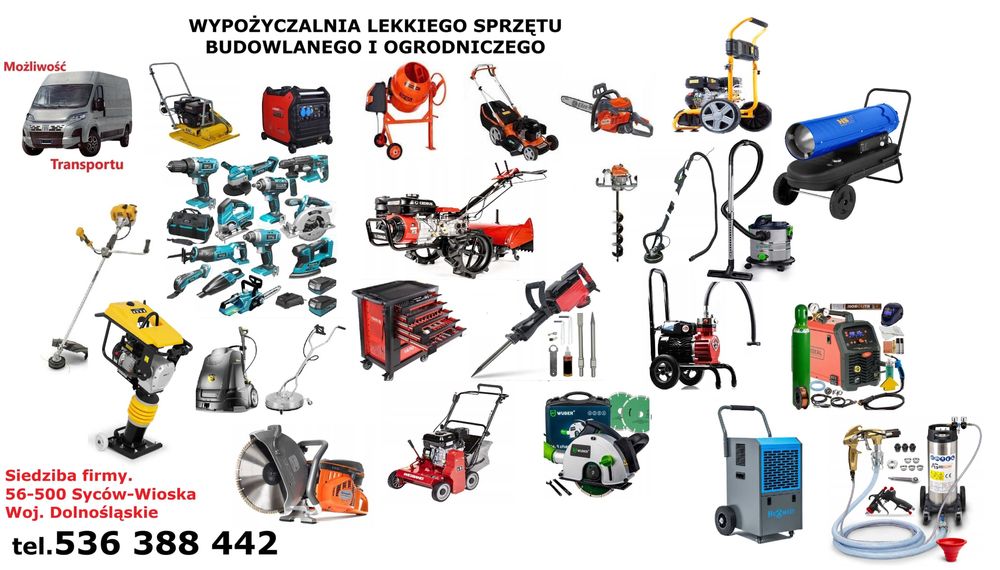 Wypożyczalnia lekkiego sprzętu budowlanego, ogrodniczego oraz myjącego
