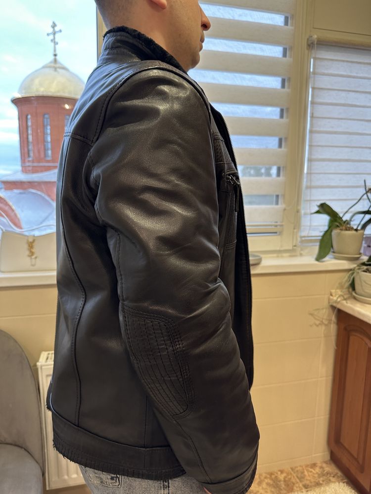 Куртка шкіряна зимова franco marcello ххl, 50-52