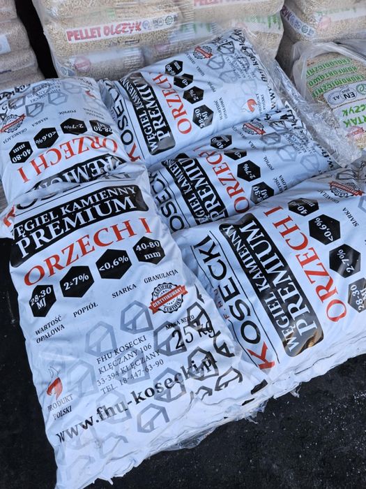 JESIENNA WYPRZEDAŻ! Sprzedam Węgiel workowany (worki 25 kg) orzech I,