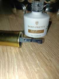 Lakier hybrydowy top coat czarne drobiny glitter Born Pretty 7ml