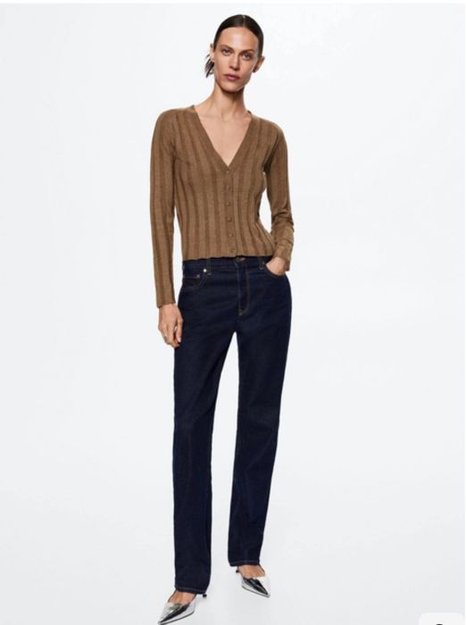 Кардиган кофта mango жіноча трендового шоколадного кольору