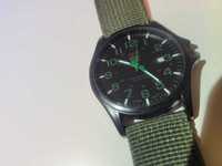 Zegarek męski / damski 36 mm, zielony, styl outdoor, militarny.