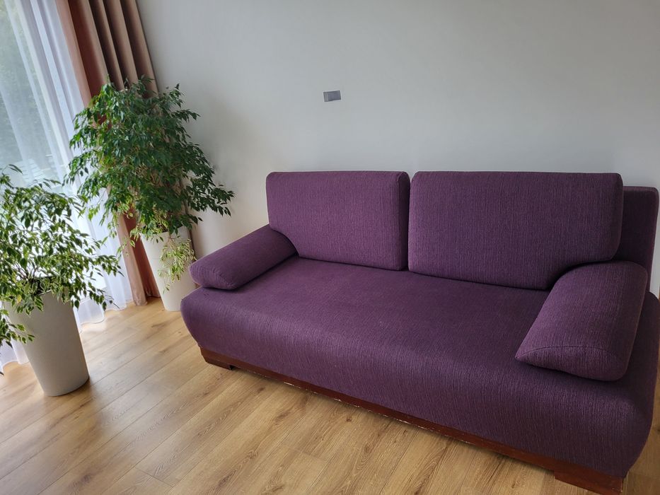 Sofa black red white z funkcją spania i pojemnikiem.