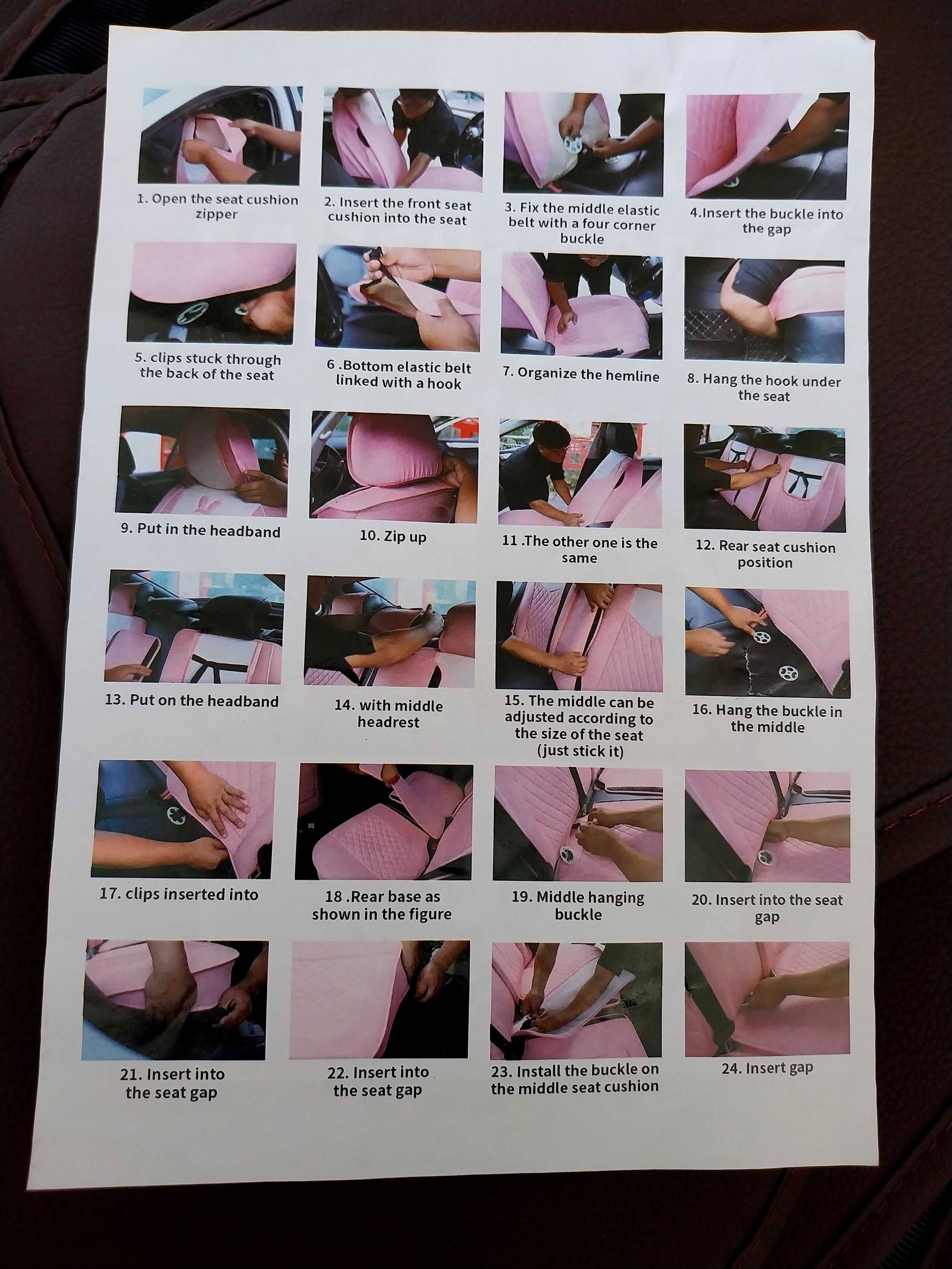 Capas pele sintética castanha para automóvel