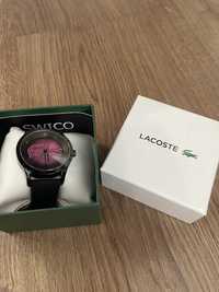 zegarek lacoste czarny z różowymi kryształkami