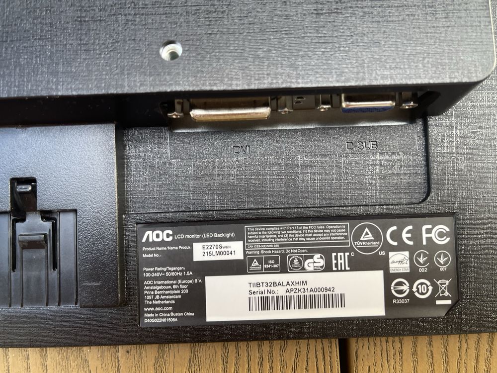 Monitor AOC E2270SWDN 21.5” LED Full HD