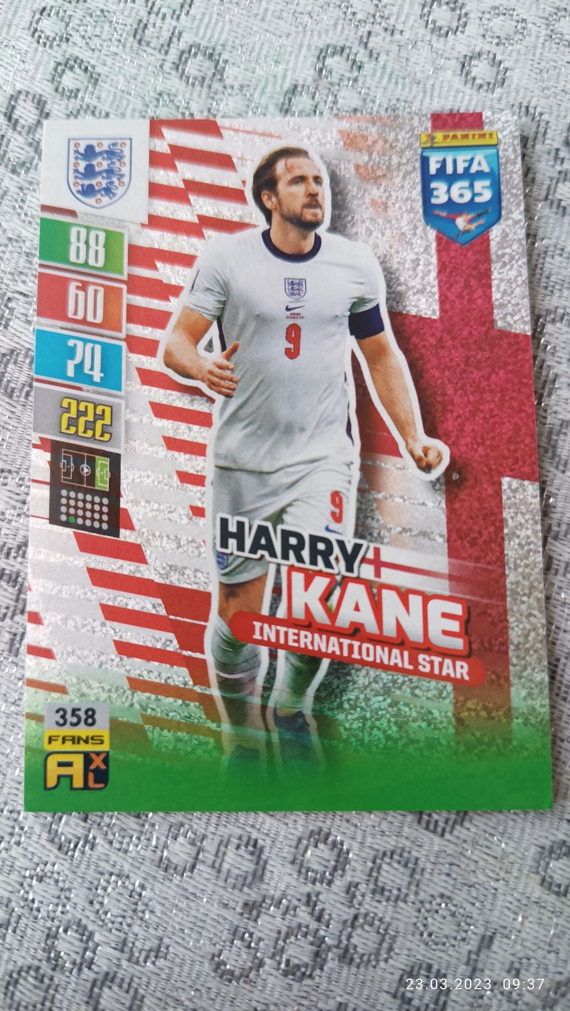 Karta fans international FIFA 365 Kane Anglia Panini