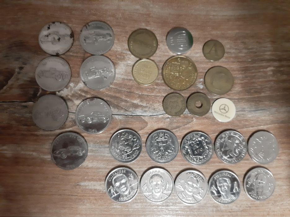Zestaw starych żetonów 26szt.