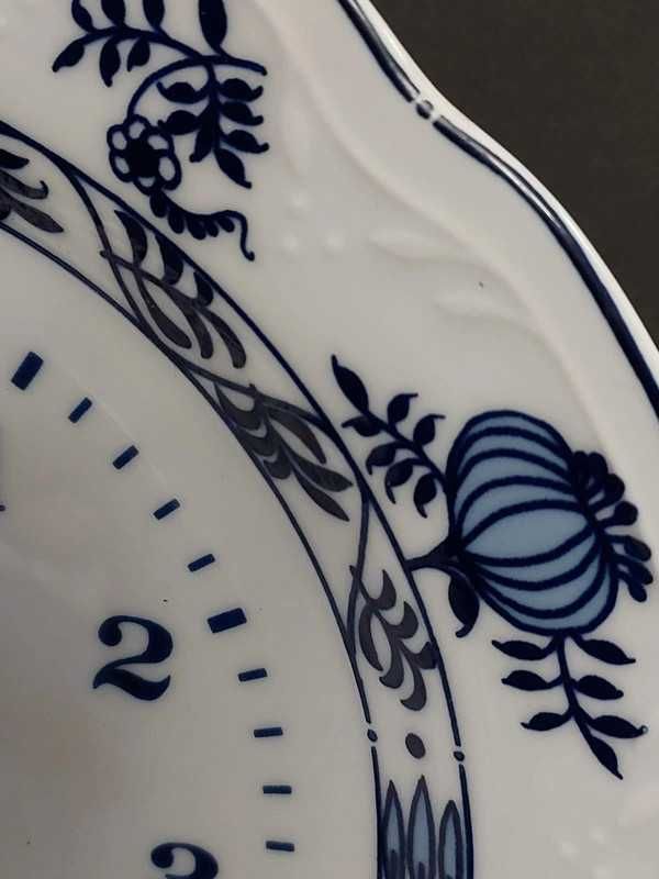 Zegar porcelanowy wzór cebulowy Junghans