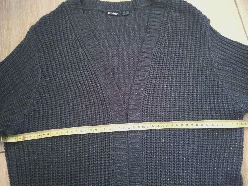 długi sweter kardigan narzutka M L