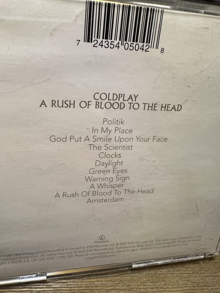 CD COLDPLAY -xy, a rush of blood to the head