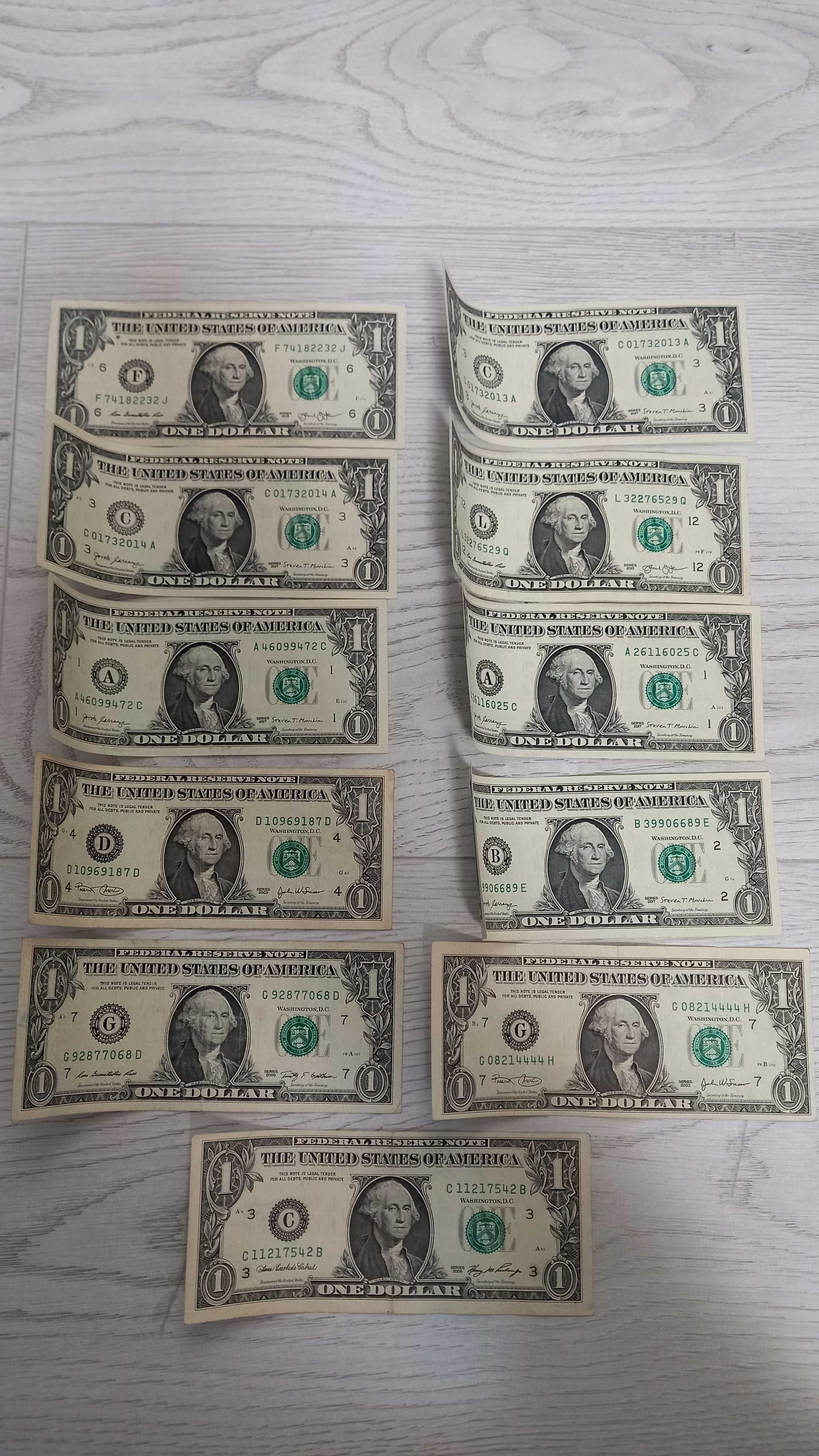 Продам банкноты номиналом один доллар