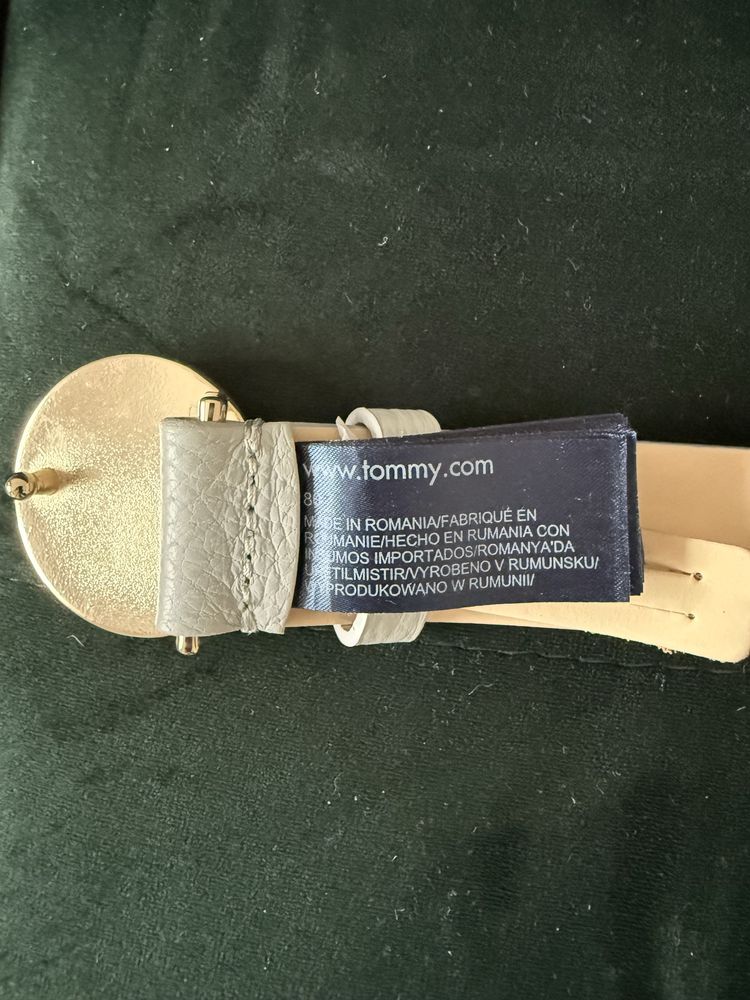Pasek Tommy Hilfiger skóra szary rozmiar 80