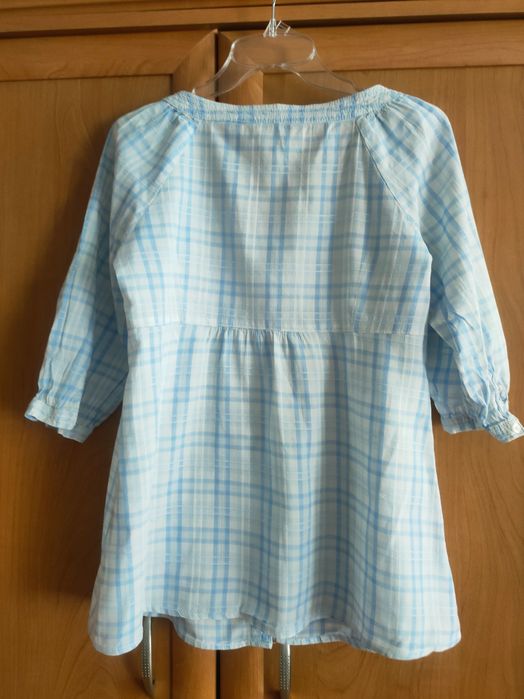 Bluzka/tunika w błękitno-białą kratkę