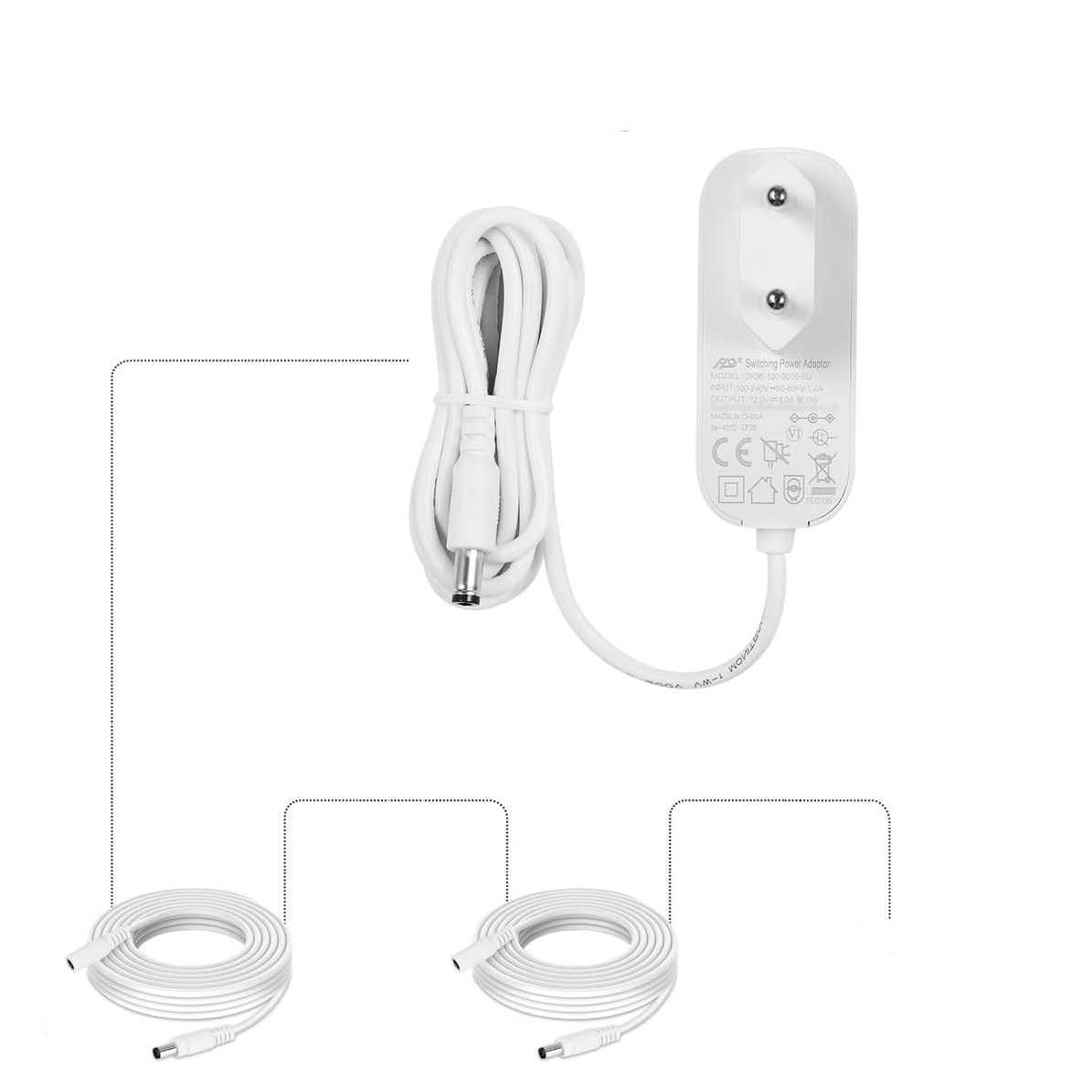 Lonnky przedłużacz DC 2m 5.5x2.5 mm do AVM FRITZ!Box, Speedport
