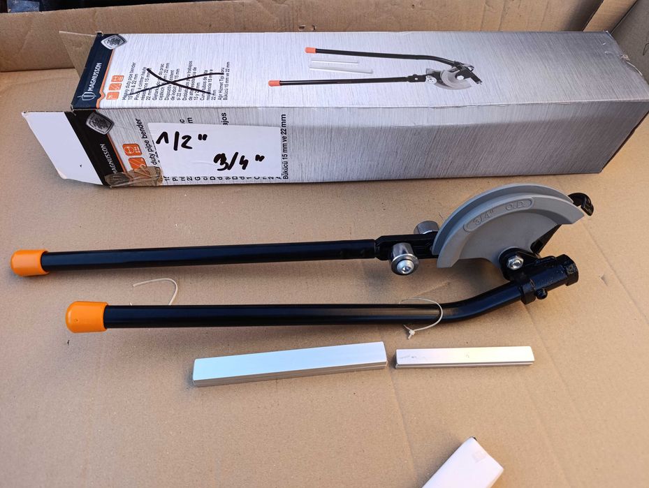 Giętarka ręczna do rur rurek calowych 1/2" 3/4" miedzianych itp