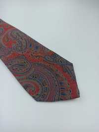 Pierre Cardin czerwony jedwabny krawat paisley maj94