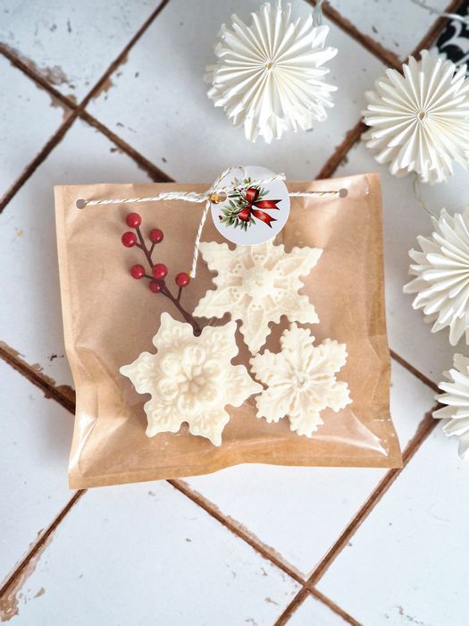 Zestaw świec sojowych śnieżynki