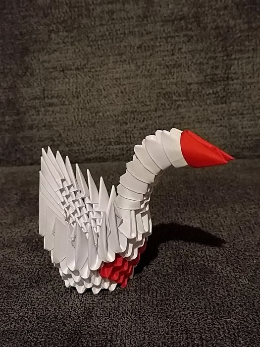 Mini Łabędź Serce Origami Modułowe 3D