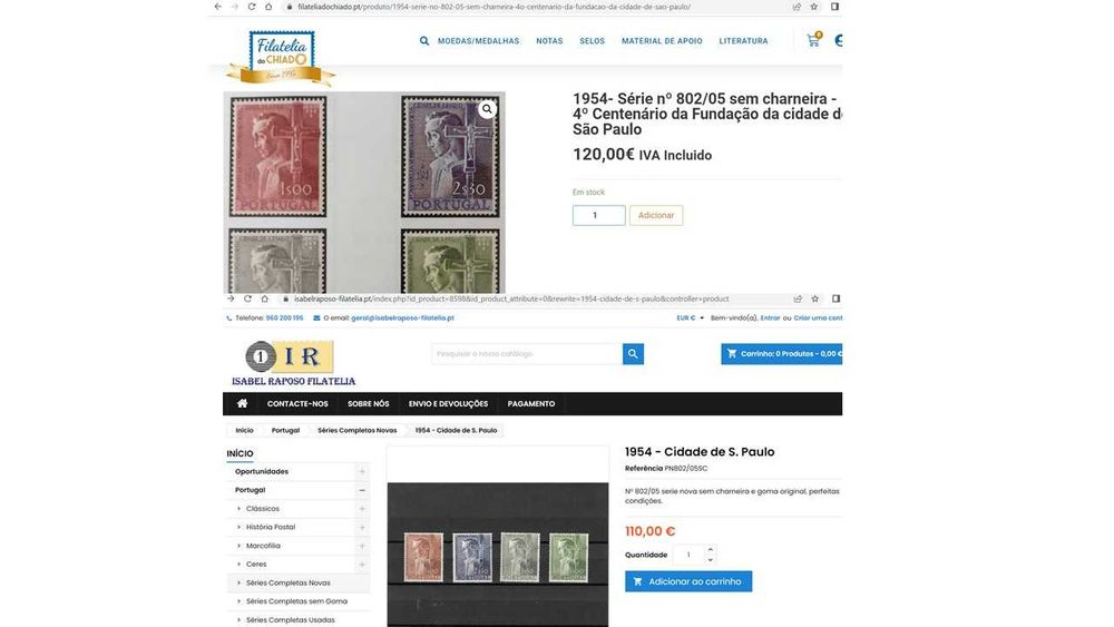 Selos IV Centenário da Fundação da Cidade de São Paulo de 1954 - novos