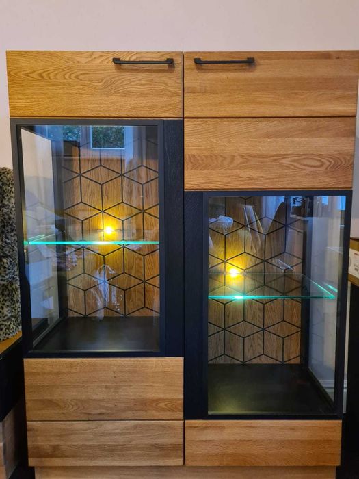 witryna komoda z oświetleniem! komoda mosaic Szynaka Meble