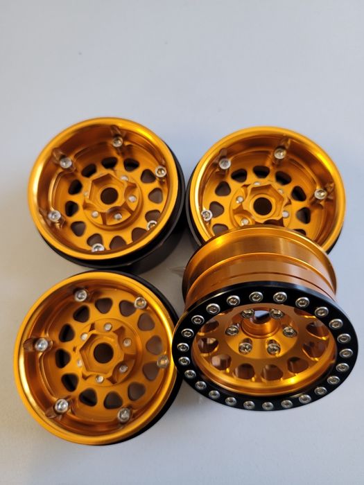 Koła beadlock RC Felgi crawler gold 1.9 cala injora axial traxxas