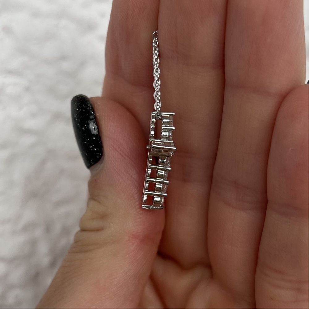 Серебряная цепочка с крестиком Tiffany с «бриллиантом» муассанит