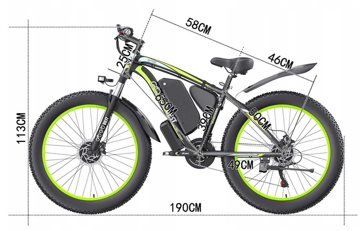 Електричний велосипед з колесами 26 дюймів GOGOBEST GF700 1000 Вт
