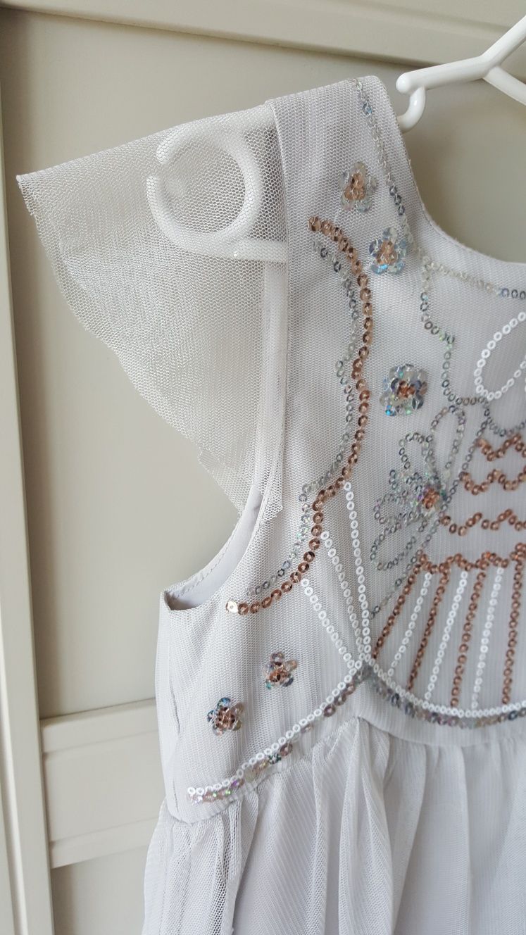 Sukienka cekiny wesele chrzest H&M r.116cm 6 lat