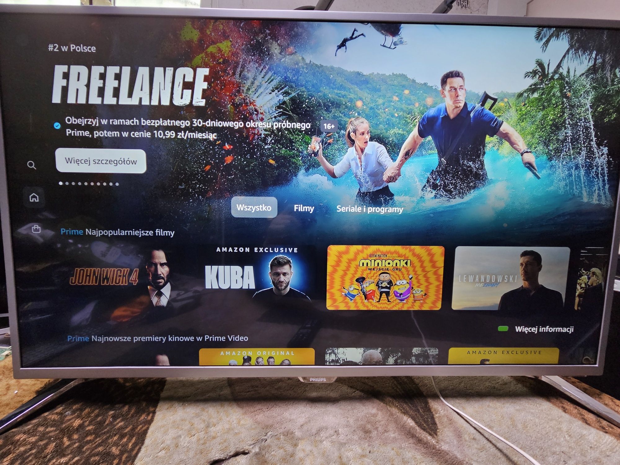 Telewizor philips 55" smart tv YouTube Netflix dvbt2 hevc
