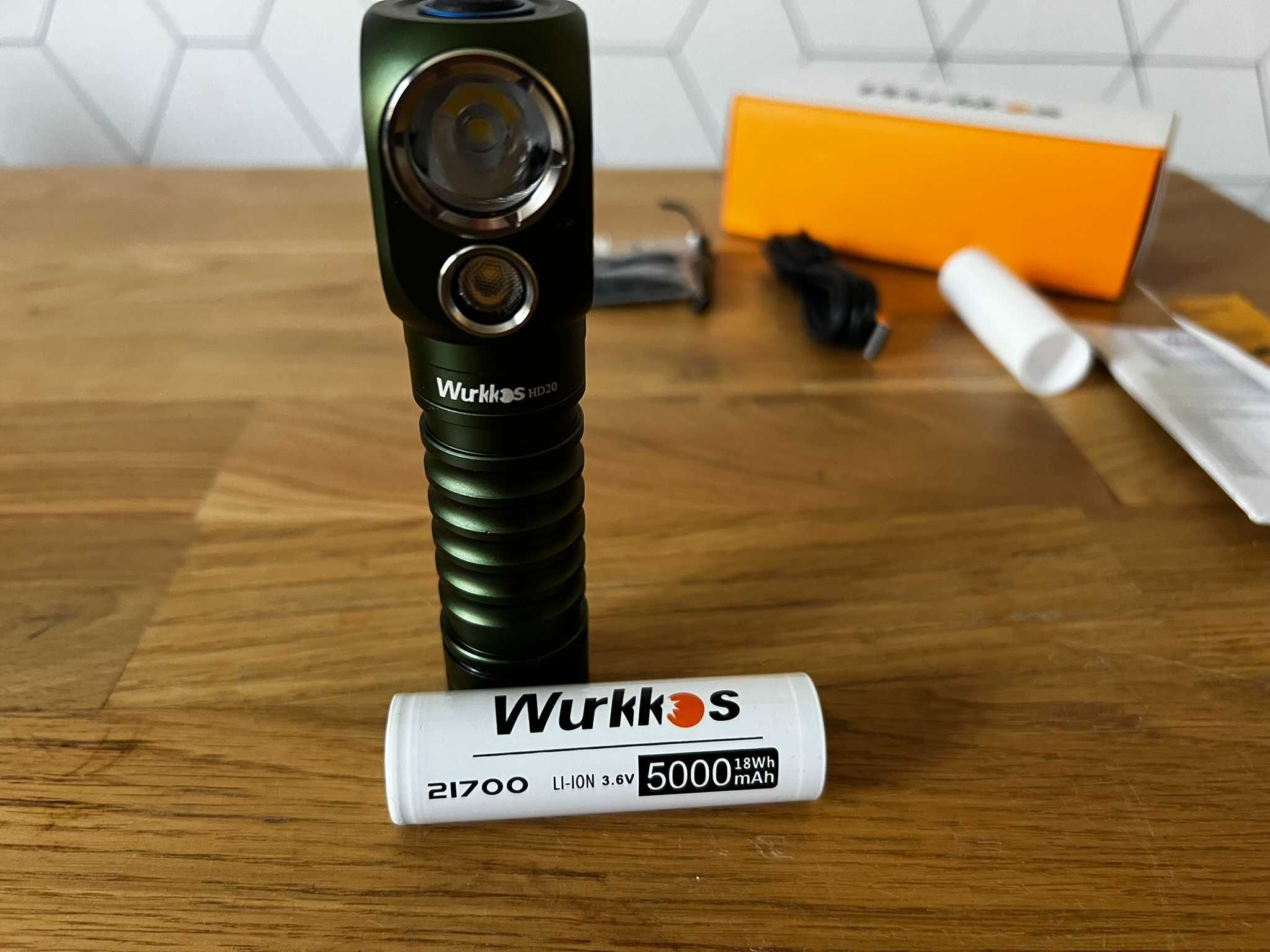 Latarka Wurkkos HD20 wraz z akumulatorem 5000mAh Czołówka ZESTAW