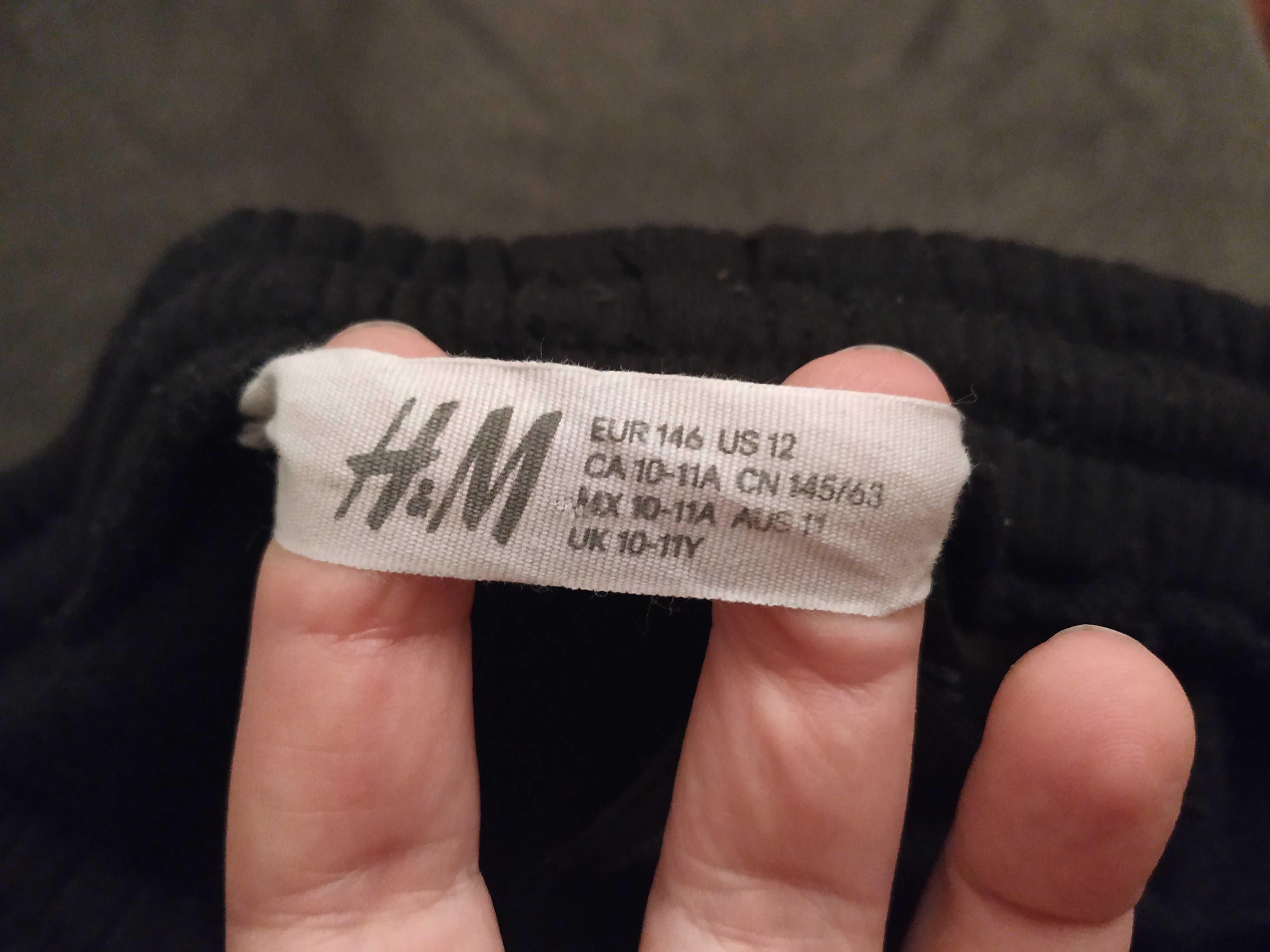 Spodnie czarne joggery rozm 146, H&M